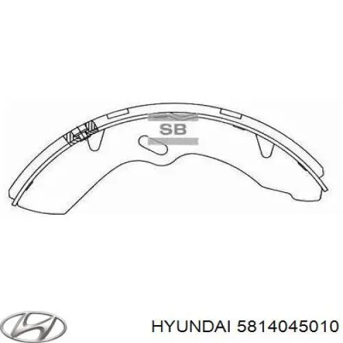 5814045010 Hyundai/Kia Барабанные тормозные колодки