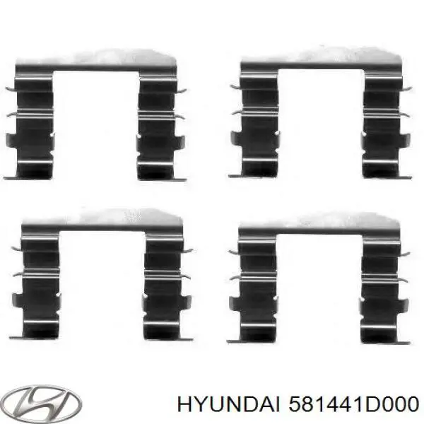 581441D000 Hyundai/Kia комплект пружинок крепления дисковых колодок передних