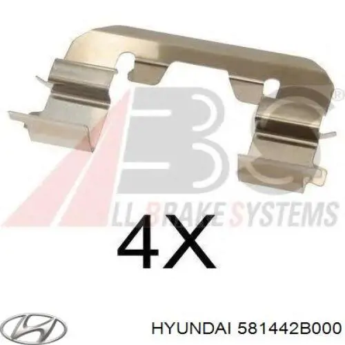 Комплект пружинок крепления дисковых колодок передних 581442B000 Hyundai/Kia