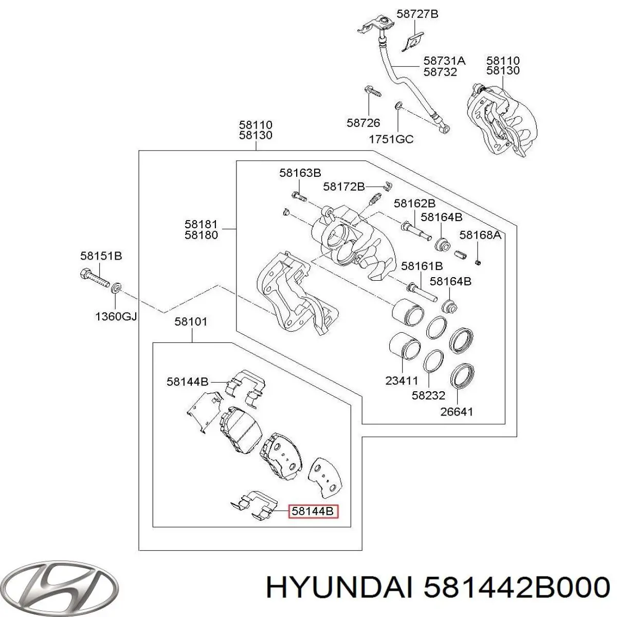 Комплект пружинок крепления дисковых колодок, передних Hyundai/Kia 581442B000 цена, от 14.72 USD