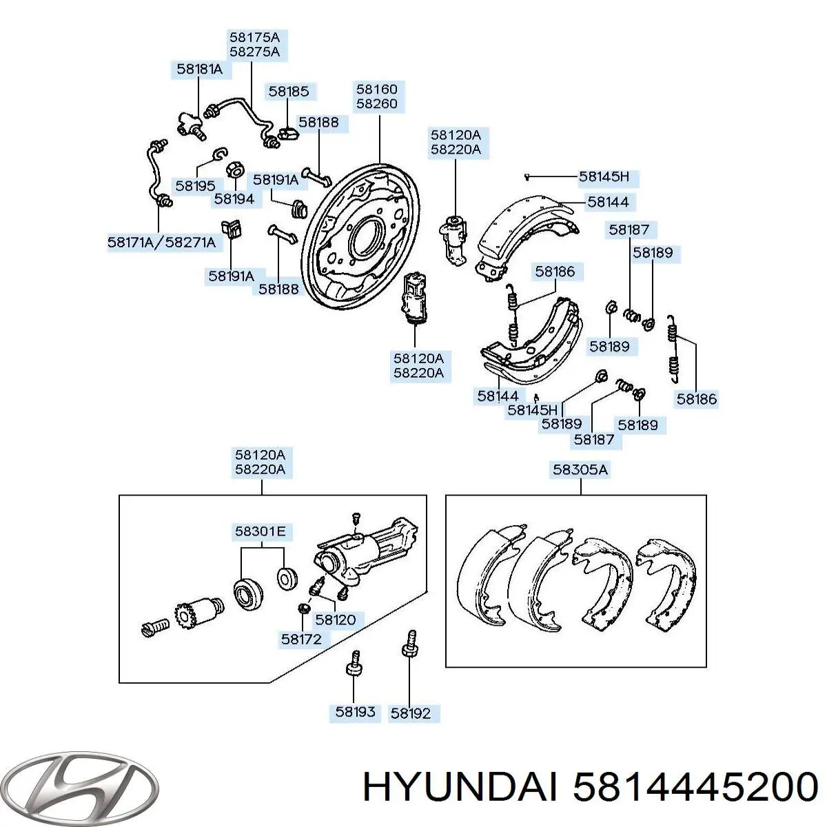 581445KA20 Hyundai/Kia накладка тормозная задняя (truck)