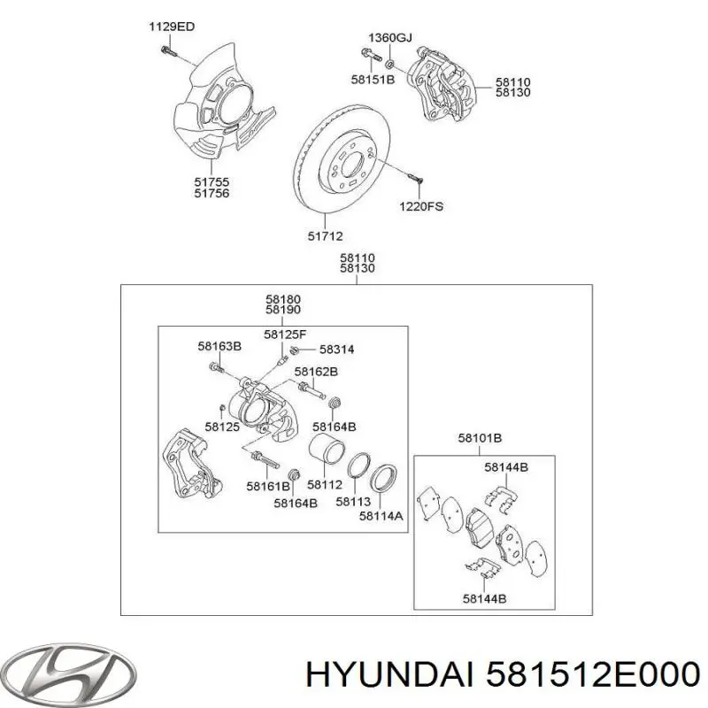 Болт тормозного суппорта Hyundai/Kia 581512E000 цена, от 5.29 USD