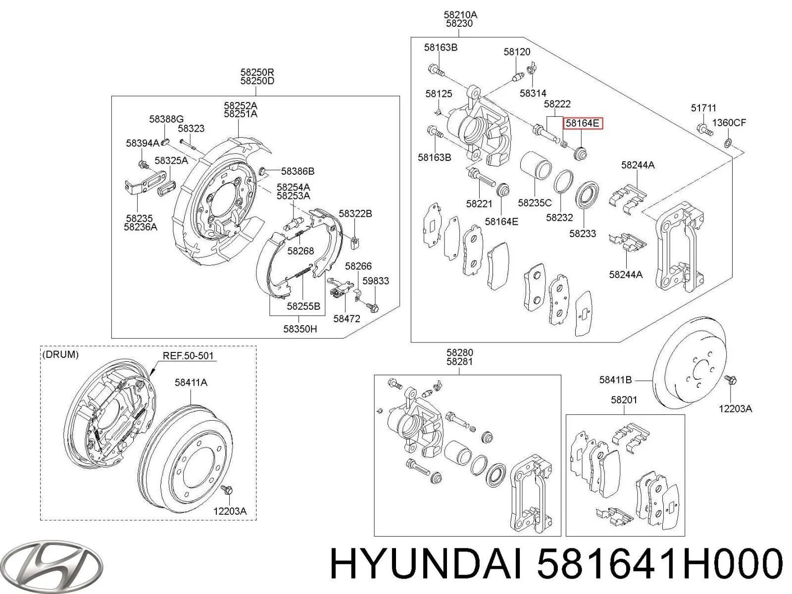 Пильник направляючої супортугальмівного, переднього 581641H000 Hyundai/Kia