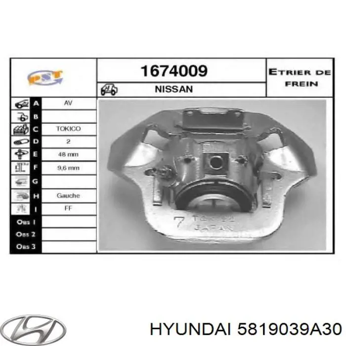  5819039A30 Hyundai/Kia