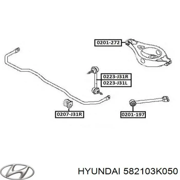 582103K050 Hyundai/Kia Тормозной суппорт задний левый