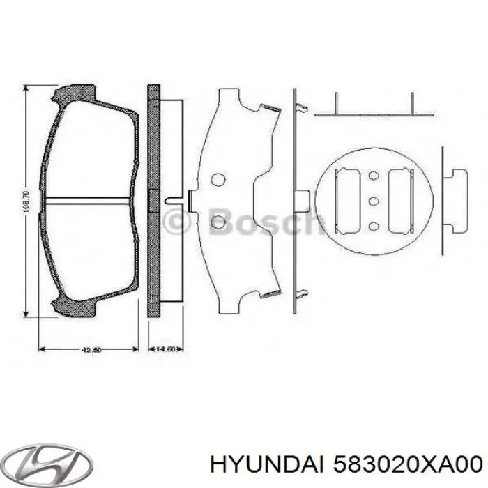 Задние тормозные колодки 583020XA00 Hyundai/Kia