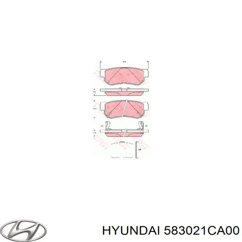 Задние тормозные колодки 583021CA00 Hyundai/Kia
