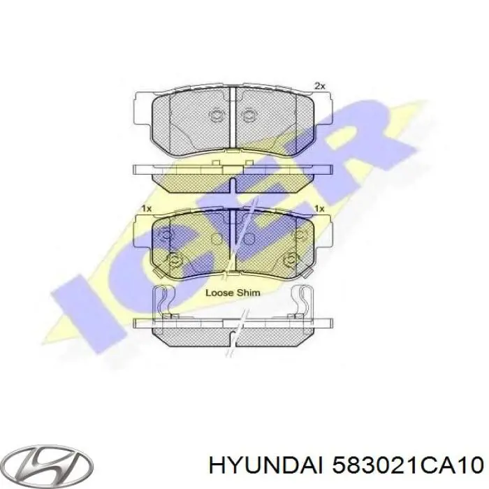 Задние дисковые колодки Hyundai/Kia 583021CA10