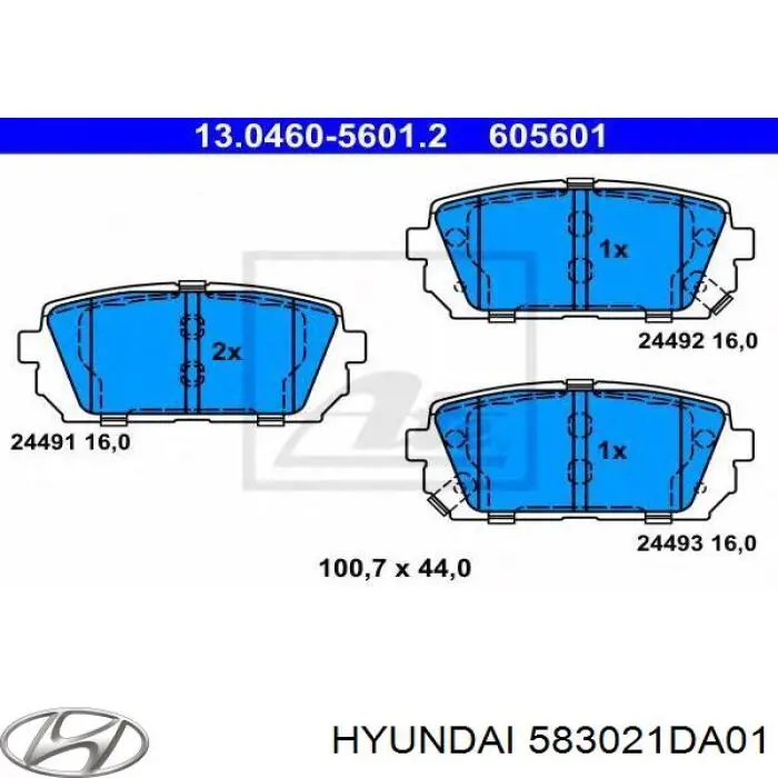 Колодки дисковые  Hyundai/Kia 583021DA01 цена, от 16.27 USD
