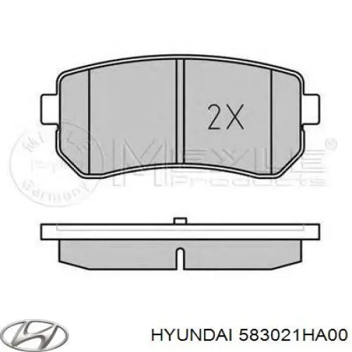 Задние тормозные колодки 583021HA00 Hyundai/Kia