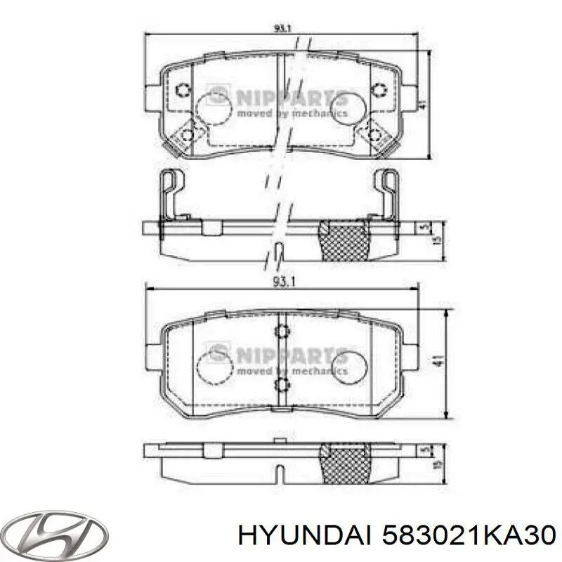 Задние дисковые колодки Hyundai/Kia 583021KA30