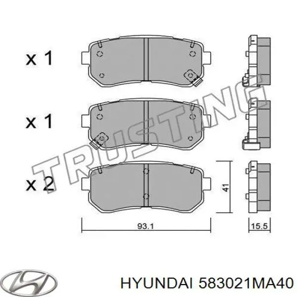 583021MA40 Hyundai/Kia Колодки тормозные дисковые комплект