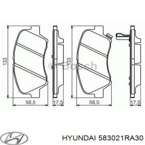 Купить 583021RA30 Hyundai/Kia Колодки тормозные задние, дисковые
