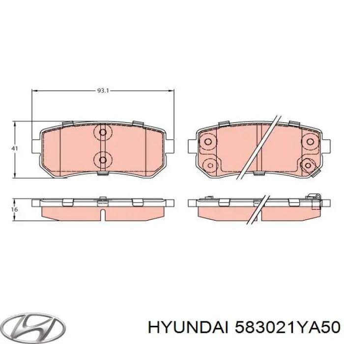 583021YA50 Hyundai/Kia Колодки тормозные дисковые комплект