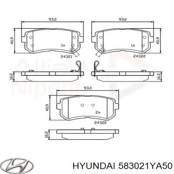 Колодки дисковые  Hyundai/Kia 583021YA50 цена, от 21.22 USD