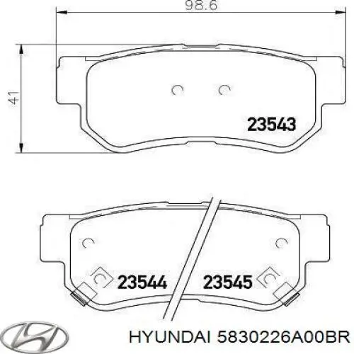 5830226A00BR Hyundai/Kia колодки тормозные задние дисковые