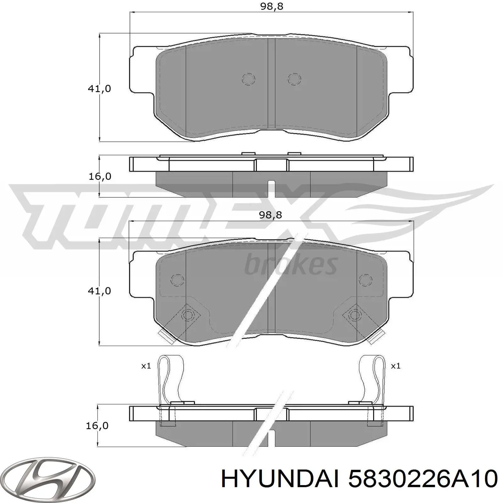 Купить 5830226A10 Hyundai/Kia Колодки тормозные задние, дисковые