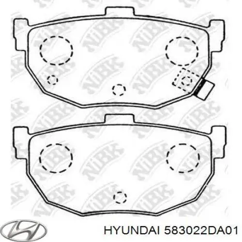 Задние тормозные колодки 583022DA01 Hyundai/Kia