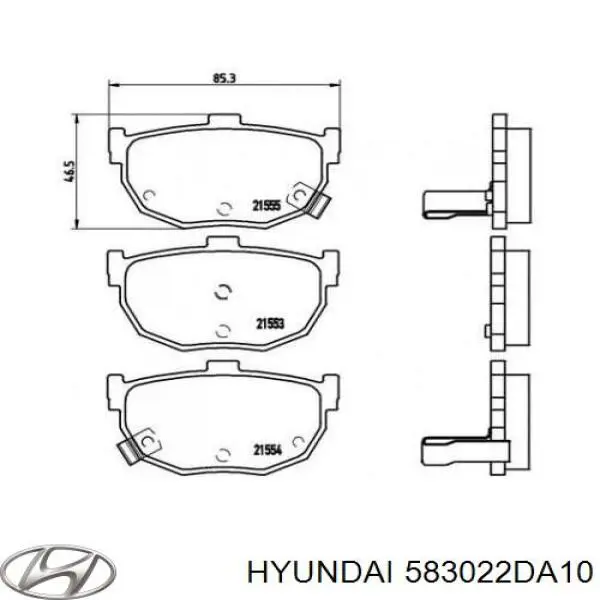 Купить 583022DA10 Hyundai/Kia Колодки тормозные задние, дисковые