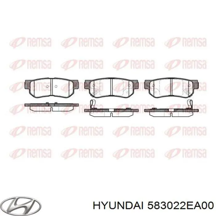 583022EA00 Hyundai/Kia sapatas do freio traseiras de disco