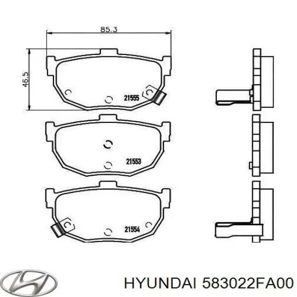 583022FA00 Hyundai/Kia sapatas do freio traseiras de disco