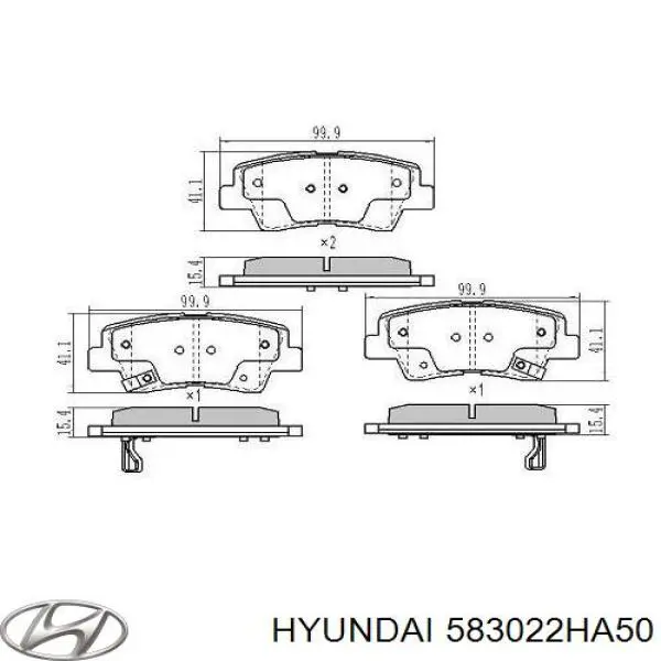 583022HA50 Hyundai/Kia Колодки тормозные дисковые комплект
