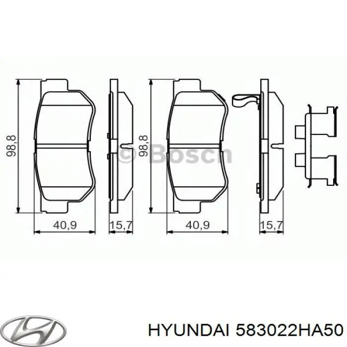 Колодки дисковые  Hyundai/Kia 583022HA50 цена, от 17.91 USD