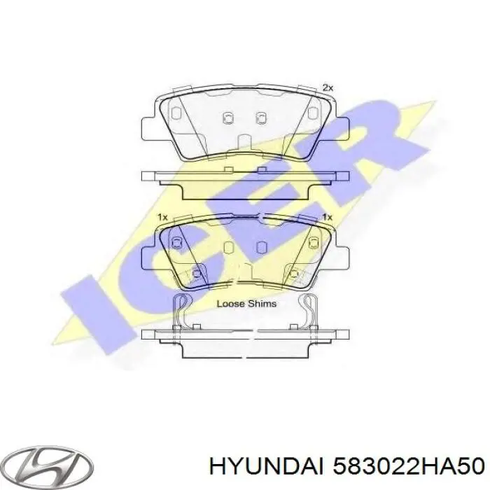 Купить 583022HA50 Hyundai/Kia Колодки тормозные задние, дисковые