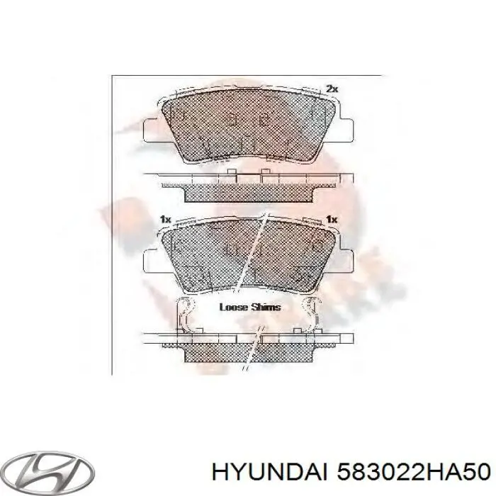Задние дисковые колодки Hyundai/Kia 583022HA50