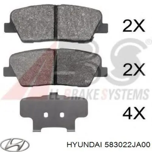 Колодки дисковые  Hyundai/Kia 583022JA00 цена, от 34.32 USD