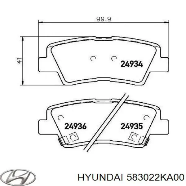 583022KA00 Hyundai/Kia колодки тормозные задние дисковые