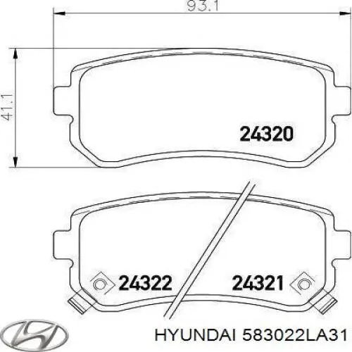 Задние тормозные колодки 583022LA31 Hyundai/Kia