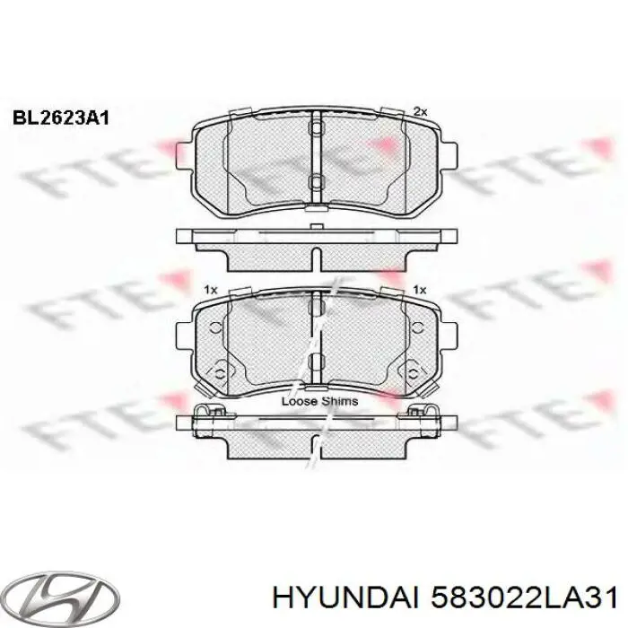 Compre 583022LA31 Hyundai/Kia Sapatas do freio traseiras de disco