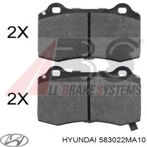 583022MA10 Hyundai/Kia sapatas do freio traseiras de disco
