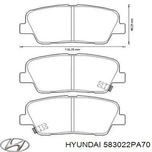583022PA70 Hyundai/Kia Колодки тормозные дисковые комплект