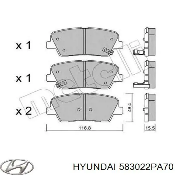 Колодки дисковые  Hyundai/Kia 583022PA70 цена, от 20.34 USD