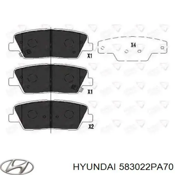 Купить 583022PA70 Hyundai/Kia Колодки тормозные задние, дисковые