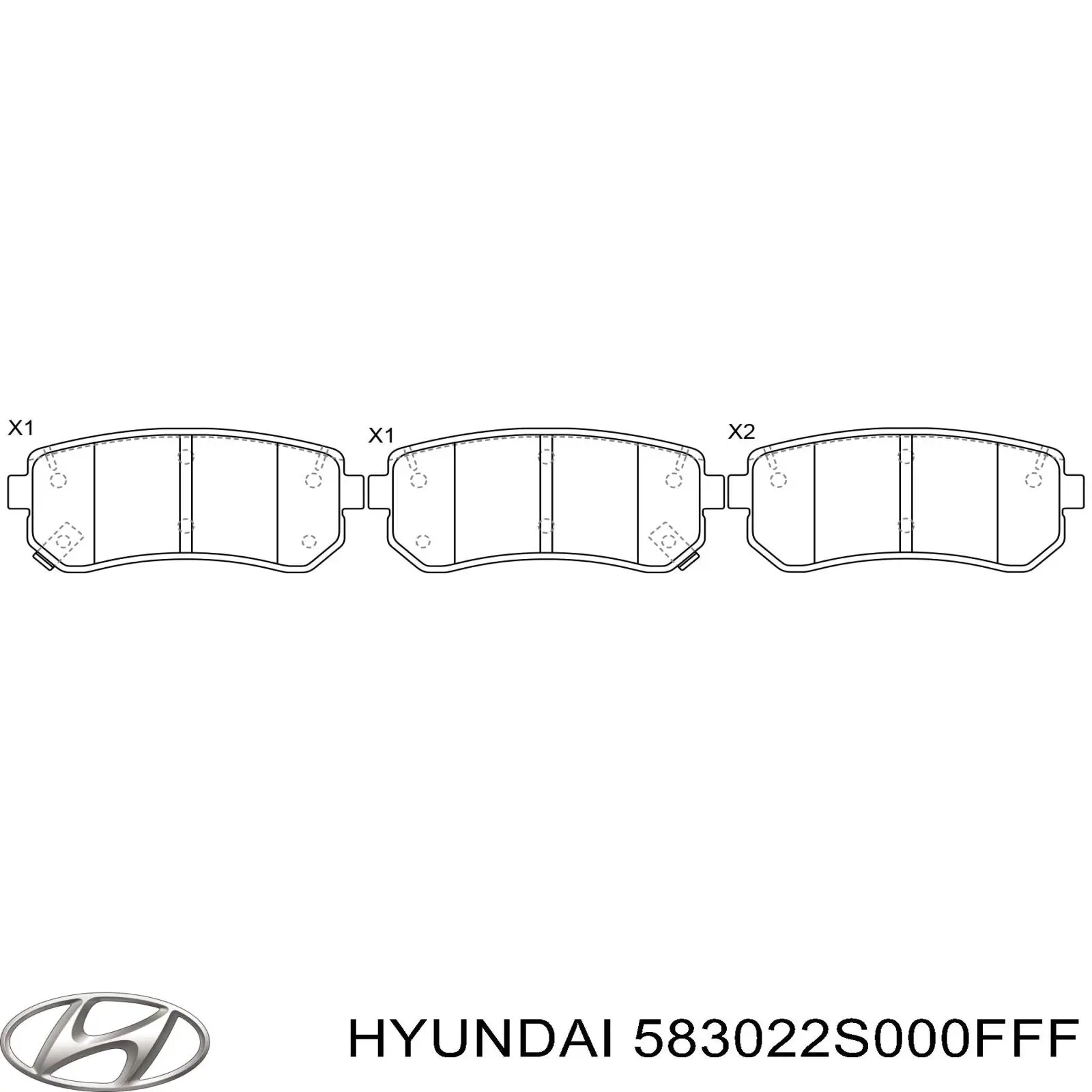 Pastillas de freno traseras 583022S000FFF Hyundai/Kia