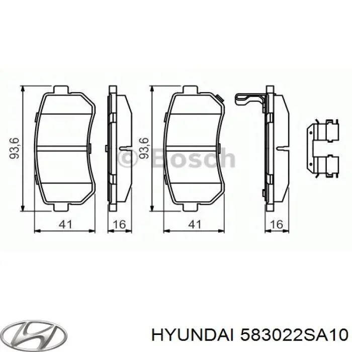 Колодки дисковые  Hyundai/Kia 583022SA10 цена, от 17.51 USD