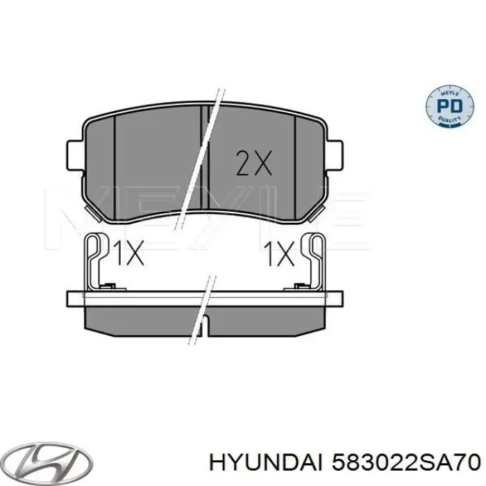 Задние тормозные колодки 583022SA70 Hyundai/Kia