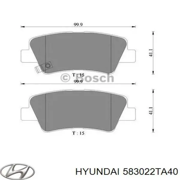 583022TA40 Hyundai/Kia задние тормозные колодки