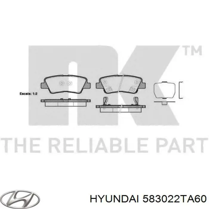 583022TA60 Hyundai/Kia Колодки тормозные дисковые комплект