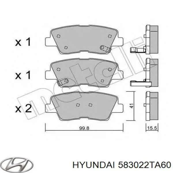 Колодки дисковые  Hyundai/Kia 583022TA60 цена, от 18.57 USD