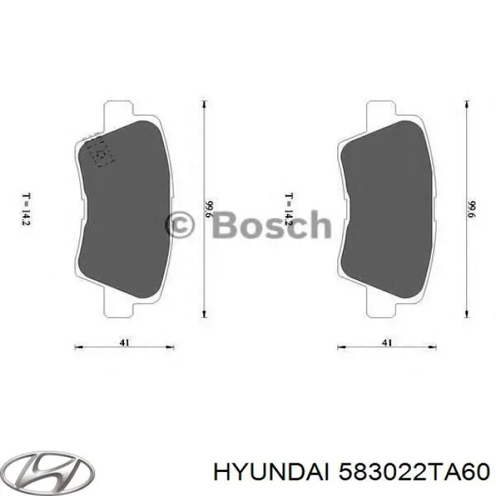 Купить 583022TA60 Hyundai/Kia Колодки тормозные задние, дисковые