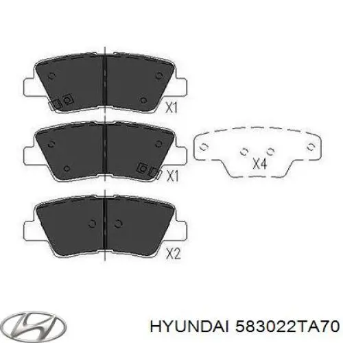 Колодки дисковые  Hyundai/Kia 583022TA70 цена, от 24.38 USD