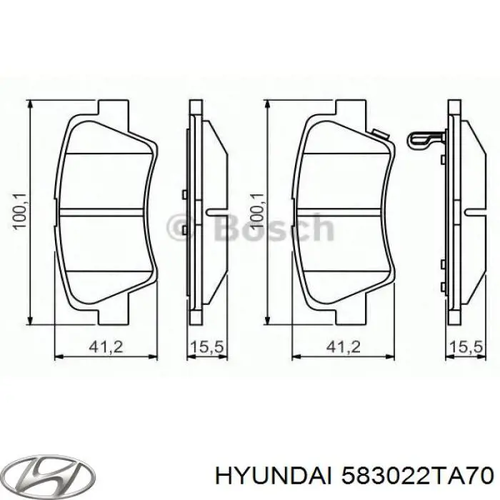 Купить 583022TA70 Hyundai/Kia Колодки тормозные задние, дисковые