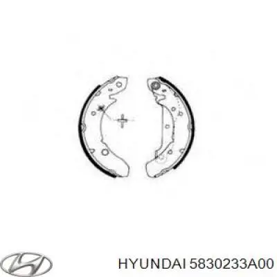 Zapatas de frenos de tambor traseras 5830233A00 Hyundai/Kia