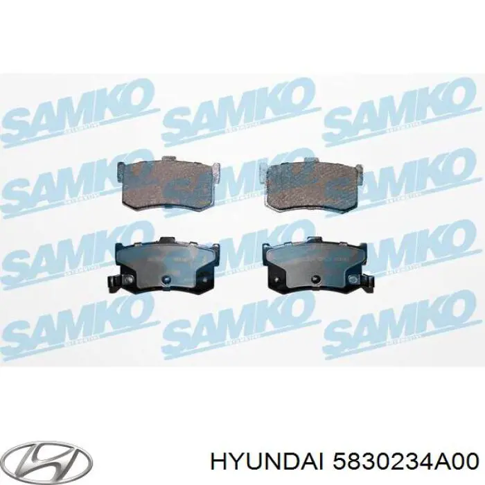 Задние тормозные колодки 5830234A00 Hyundai/Kia