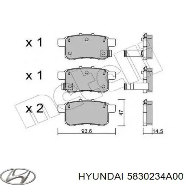 Задние дисковые колодки Hyundai/Kia 5830234A00