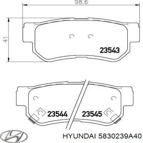 5830239A40 Hyundai/Kia колодки тормозные задние дисковые